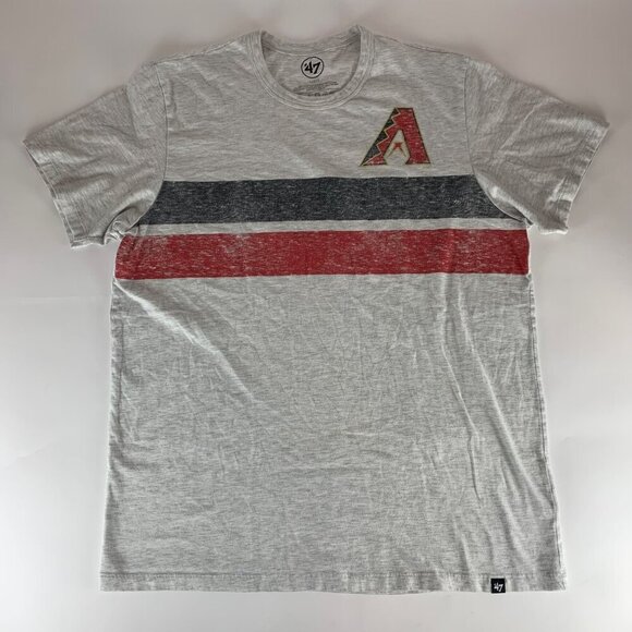 Arizona Diamondbacks MLB Gray Black Red 47 Brand Crewneck Shirt Mens Large - Picture 1 of 5
